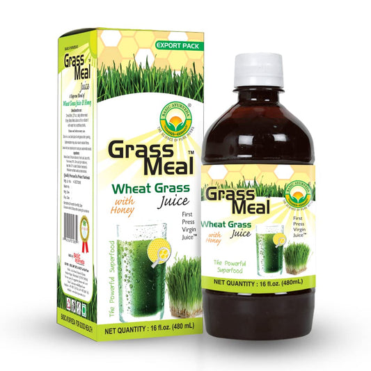 BASIC AYURVEDA Wheat Grass Juice with Honey  Organic  Pure Grass Meal Juice  Purifying  Natural Herbal Drink for Immune Support  1623 Fl Oz 480ml