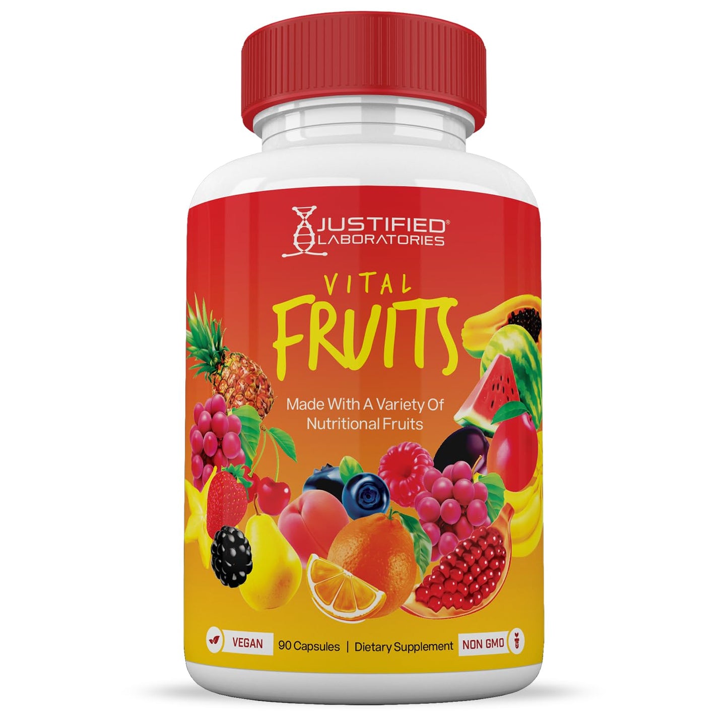 (Set of 2) Vital Fruits and Veggies Supplement Red & Green Superfoods Whole Food Non GMO Vegan Friendly 180 Veggie Capsules 2 Bottles