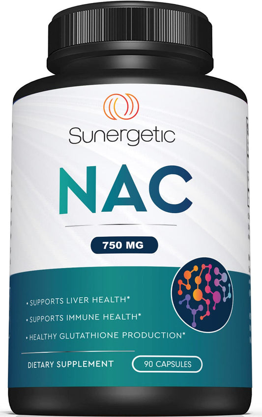 Premium NAC Supplement N-Acetyl Cysteine - 750mg Per Capsule - Supports Liver, Detox Immune, Cellular & Respiratory Health - 90 N Acetyl Cysteine Capsules