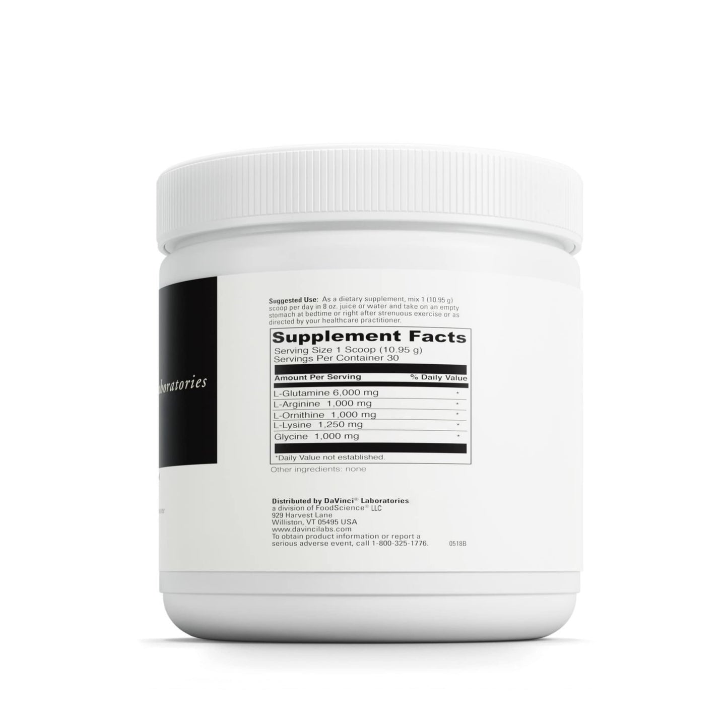 DAVINCI Labs Maxi-HGH - Amino Acid Supplement to Support Cardiovascular System, Muscle Recovery and Human Growth Hormone Release - Gluten-Free - Vegetarian - 328.5 g Powder
