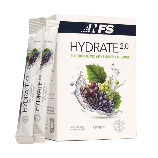 Hydrate 2.0 Electrolytes Hydration Powder Packets - Advanced Hydration & Recovery Formula with L-Alanyl-L-Glutamine | Faster Hydration & Performance Recovery | 20 Packets (Grape)