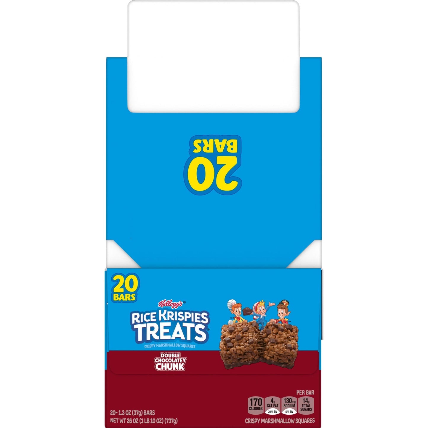 Rice Krispies Treats Marshmallow Snack Bars Kids Snacks School Lunch Double Chocolatey Chunk 26oz Box 20 Bars