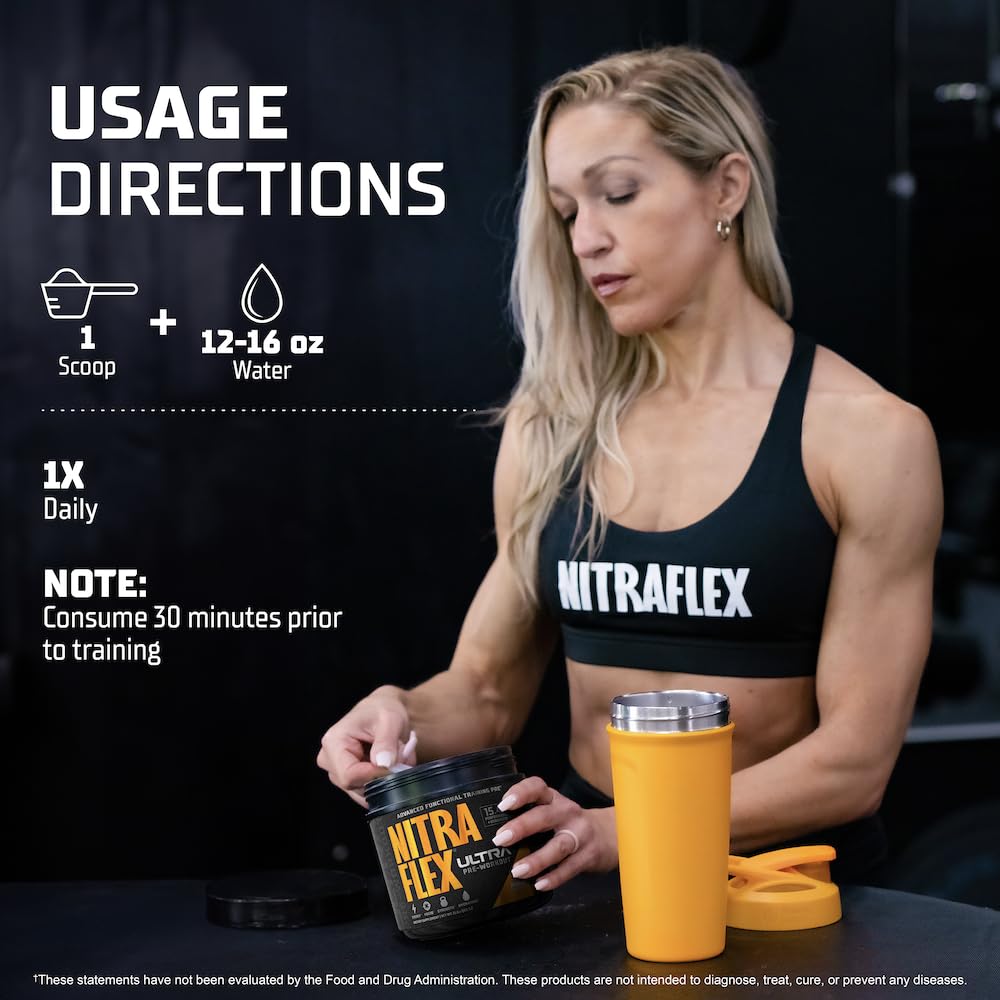 GAT SPORT Nitraflex Ultra Pre-Workout Supplement (30 Servings, Blue Raspberry)