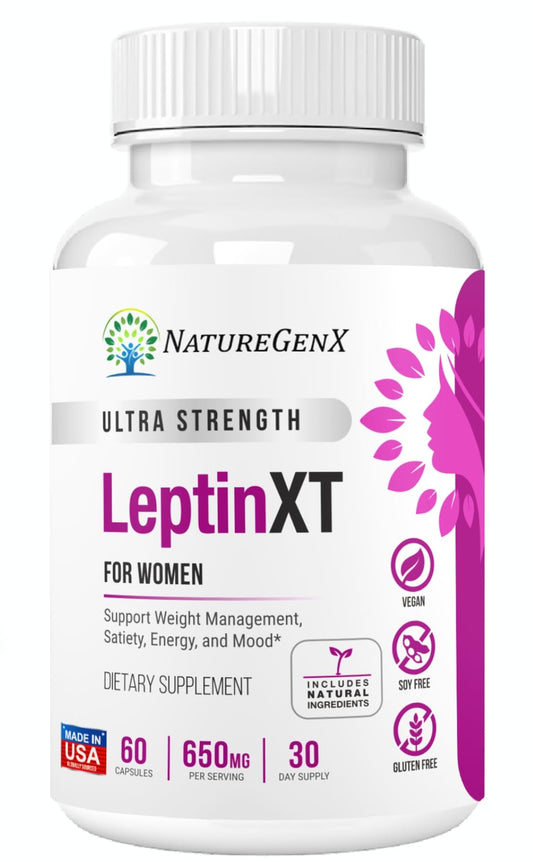 NatureGenX LeptinXT - Leptin Supplements for Weight Loss for Women, Healthy Fat Burner Pills, Advanced Strength Fat Burners for Women Weight Loss, Ideal Womens Fat Burner & Diet Pills, 60 Ct.