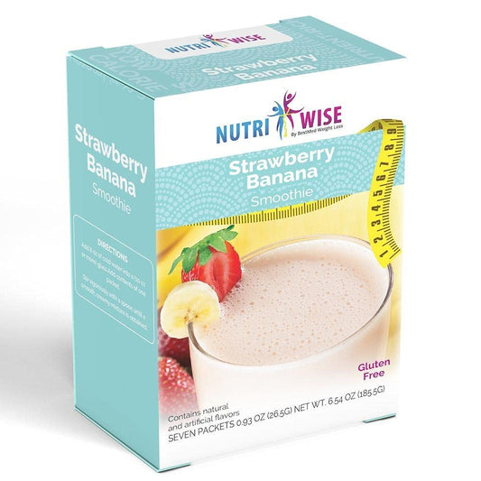 NutriWise  Strawberry  Banana Smoothie  Healthy Delicious Beverage  High Protein Fat Free Low Carb Low Calorie 7Box