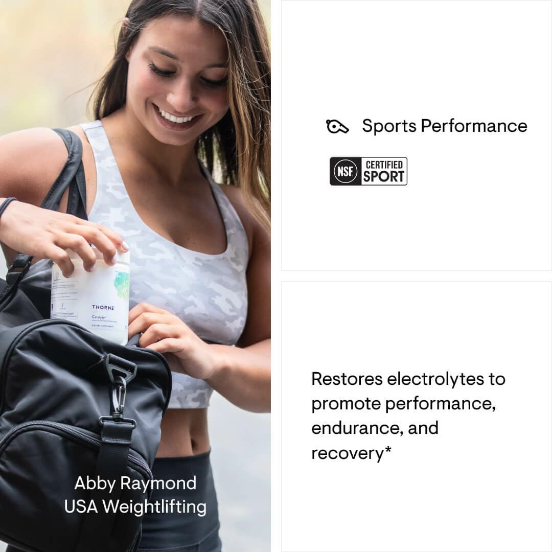 THORNE Catalyte - Electrolyte Replenishment and Energy Restoration Supplement* - No Artificial Sweeteners - NSF Certified for Sport- Lemon Lime - 11.01 Oz
