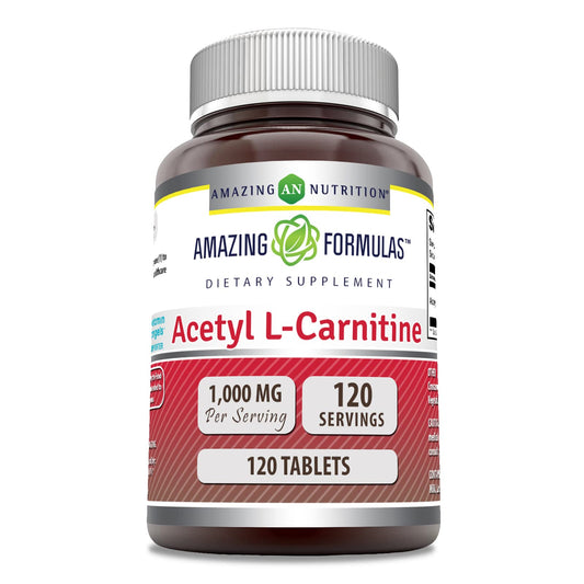 Amazing Formulas Acetyl L-Carnitine Supplement | 1000 Mg Per Serving | 120 Tablets Supplement | Non-GMO | Gluten Free | Made in USA
