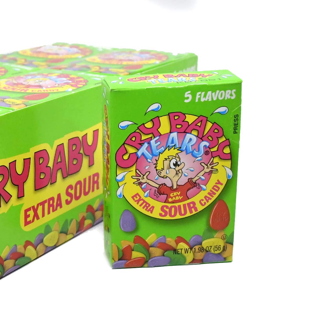 Cry Baby Tears Extra Sour Candy Five Flavors 198Ounce Boxes Pack of 24