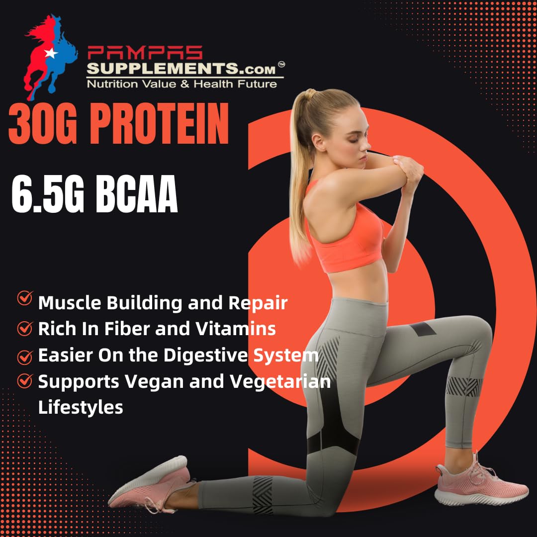 Vegan Protein Powder, Strawberry Flavor, 2 LB - 30g Plant Protein, 7g Prebiotic Fiber, No Lactose Ingredients, Non-GMO, Sport Protein,for Shakes & Smoothies