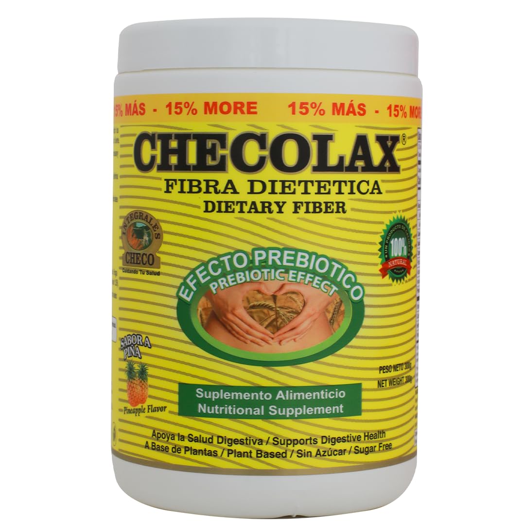 CHECOLAX: Our Dietary Fiber Alleviates Constipation Naturally, Supports Regularity, Bloating Relief & Gut Health, Sugar Free, Non-GMO, Plant-Based - Essential Fiber Boost, Pineapple (10.5 oz)