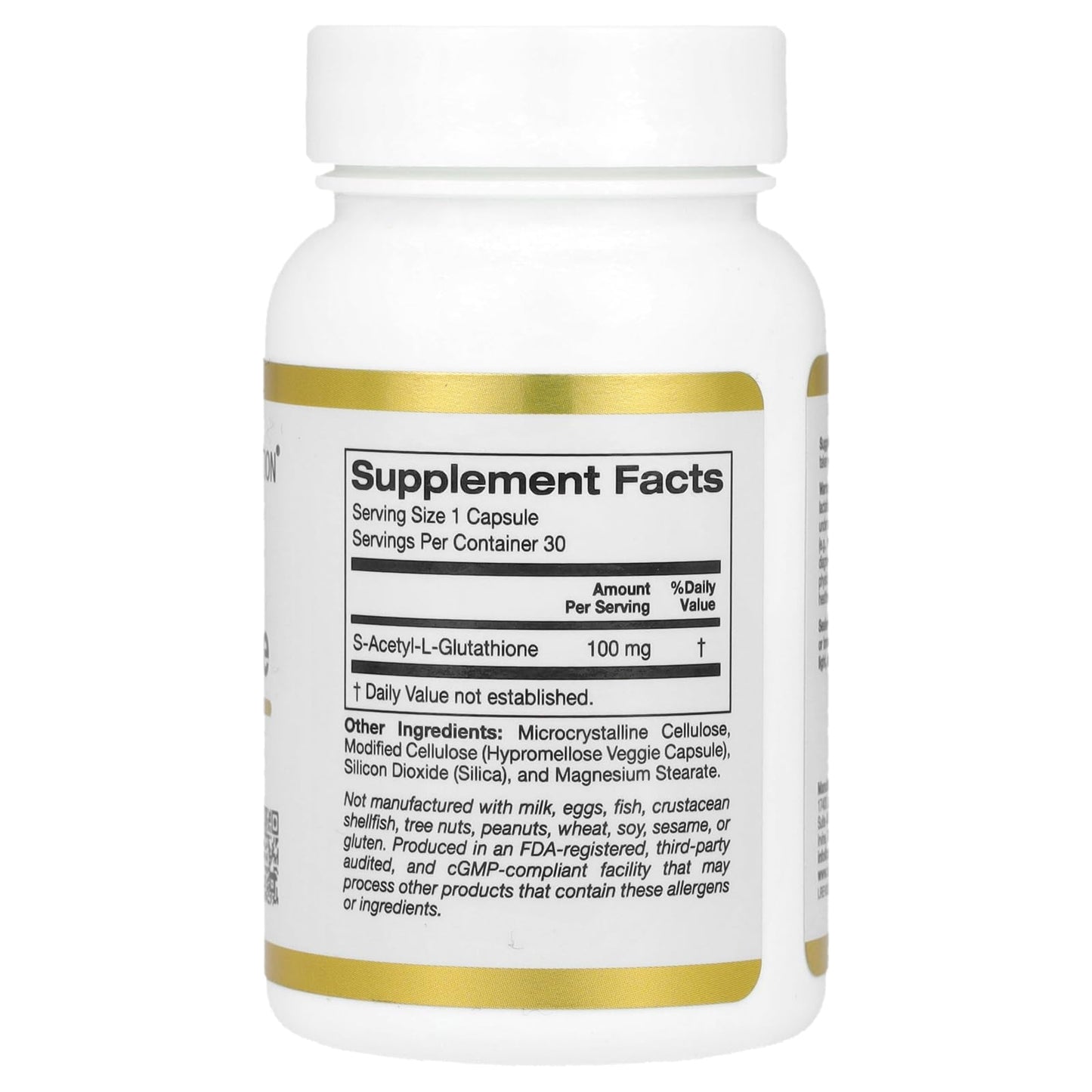 California Gold Nutrition S-Acetyl L-Glutathione, 100 mg, 30 Veggie Capsules