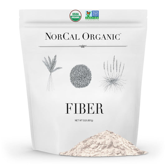 Norcal Organic Fiber - 2lbs | Prebiotics & Psyllium Husk Blend | Gluten-Free, Non-GMO, Soluble & Insoluble Fiber Supplement