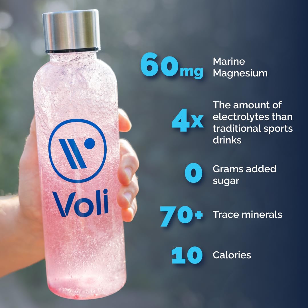 Voli Hydration Drink Mix, Sunset Strawberry - Superfood Electrolyte Powder with Irish Sea Moss, Aquamin Magnesium, Coconut Water & Himalayan Pink Salt - Low Calorie - 15 Servings (1 Pack)