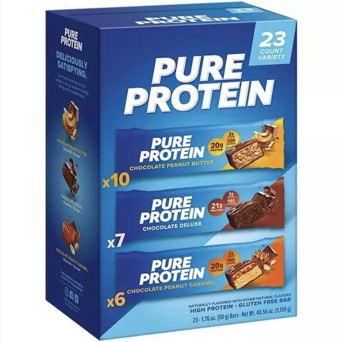 Generic Proteins Bar, Nutrient Rich Snacks with High Protein for Energy Support, Minimal Sugar, Gluten-Free, Variety Pack 20g Protein, BULK (23 Pack)