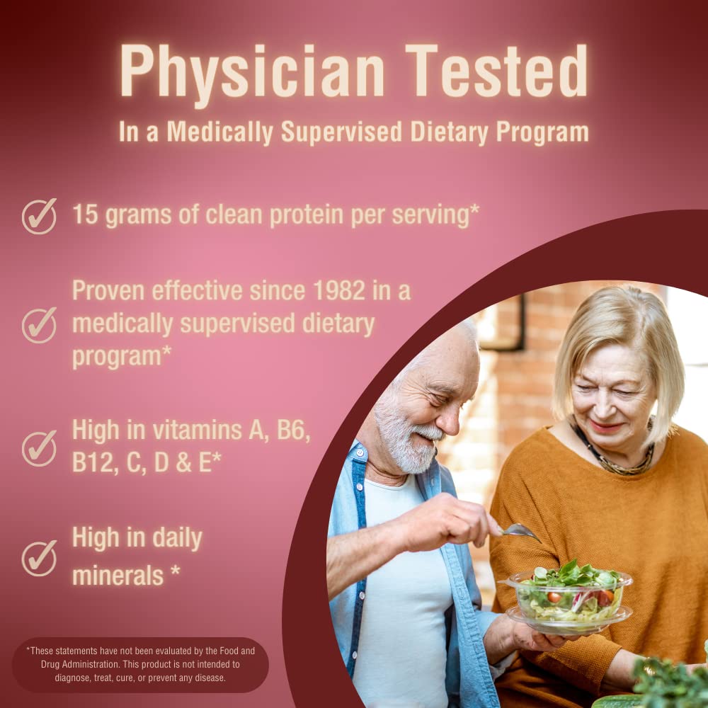 CAREFAST Vintage Plan Meal Replacement Mix - Chocolate - 21 Serving Weight Loss Powder - 15g Protein - 3g Fiber - 24 Vitamins & Minerals 2 lb Protein Shake Smoothie