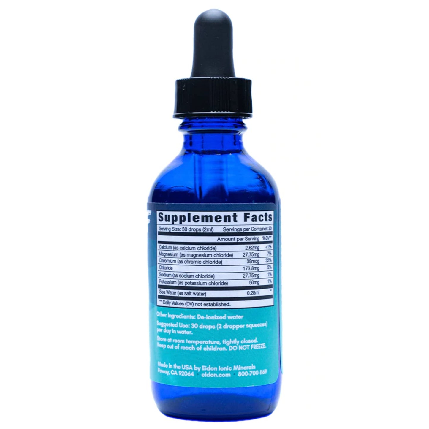 Eidon Ionic Minerals Salty and Functional - Unsweetened Liquid Electrolyte Drops for Water, Ultimate Hydration Support, Trace Mineral Supplement, Electrolytes Drink Mix with No Sugar, Non GMO - 2 oz