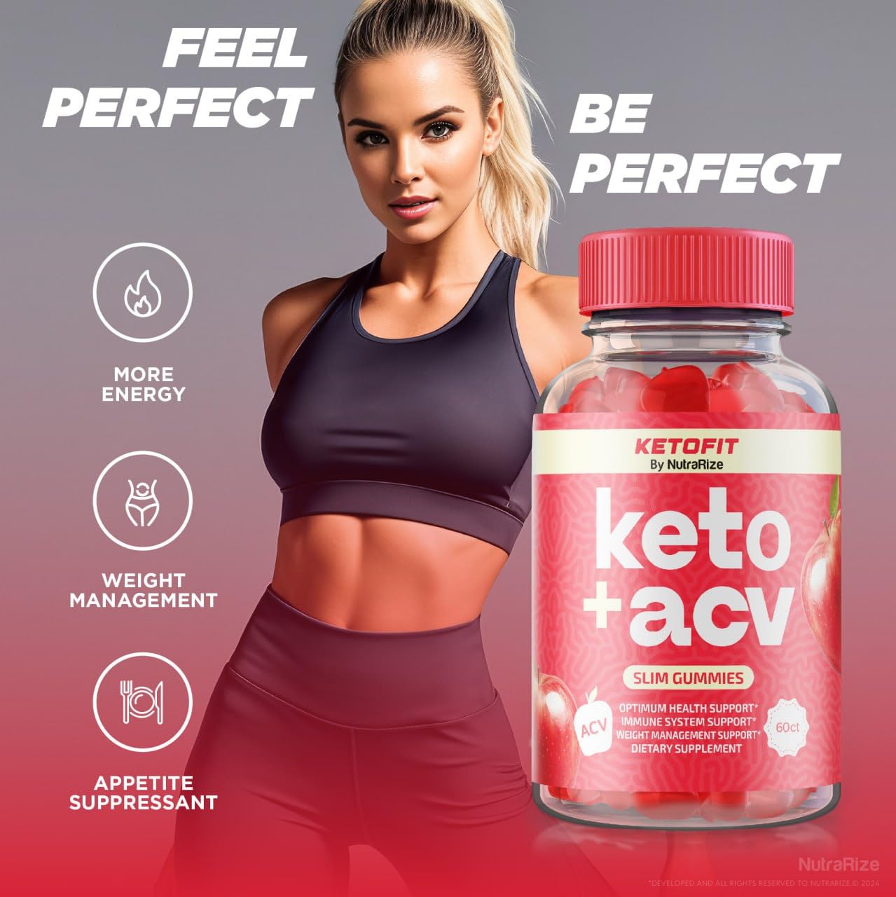 NutraRize (Pack of 2 Ketofit Keto+ACV Gummies, Advanced Weight Loss, Dietary Supplement, Gomitas Reviews (120 Gummies)