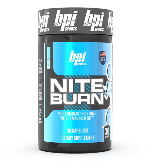 BPI Sports Nite burn - Nighttime Fat Burner & Sleep Support - Keto-Friendly - Weight Loss, Burn Fat, Relaxation, Boost Metabolism - 30 servings - 640mg, Capsule