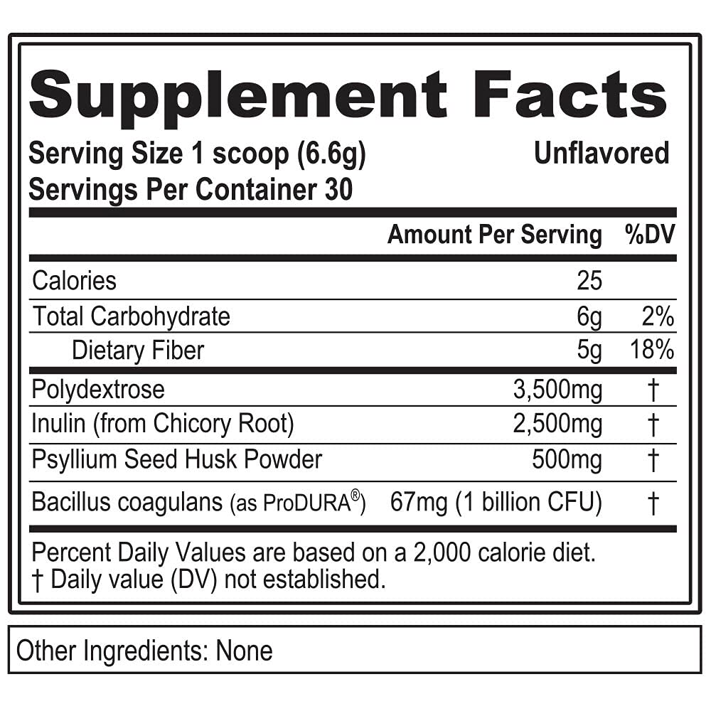 Evlution Nutrition FiberMode - Fiber + Probiotic Powder - Digestive Health & Immune Support - 1bil CFU Probiotics + 5g Fiber - Gluten Free & Vegan - Unflavored - Dietary Supplement - 30 Servings