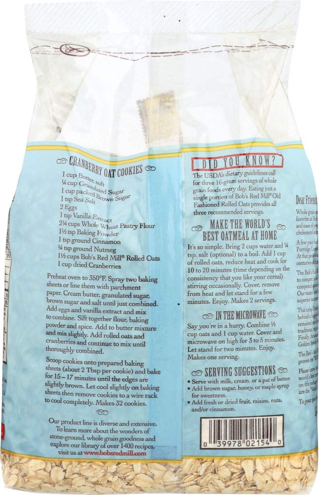 Bobs Red Mill Rolled Oats Regular 32 oz