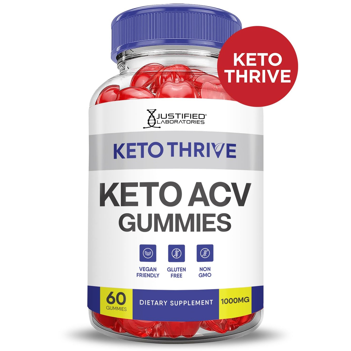 (5 Pack) Keto Thrive Keto ACV Gummies Advanced Formula 1000MG Keto Thrive Keto Gummies Apple Cider Vinegar Formulated with Pomegranate Beet Juice Powder B12 Vegan Non GMO 300 Gummys
