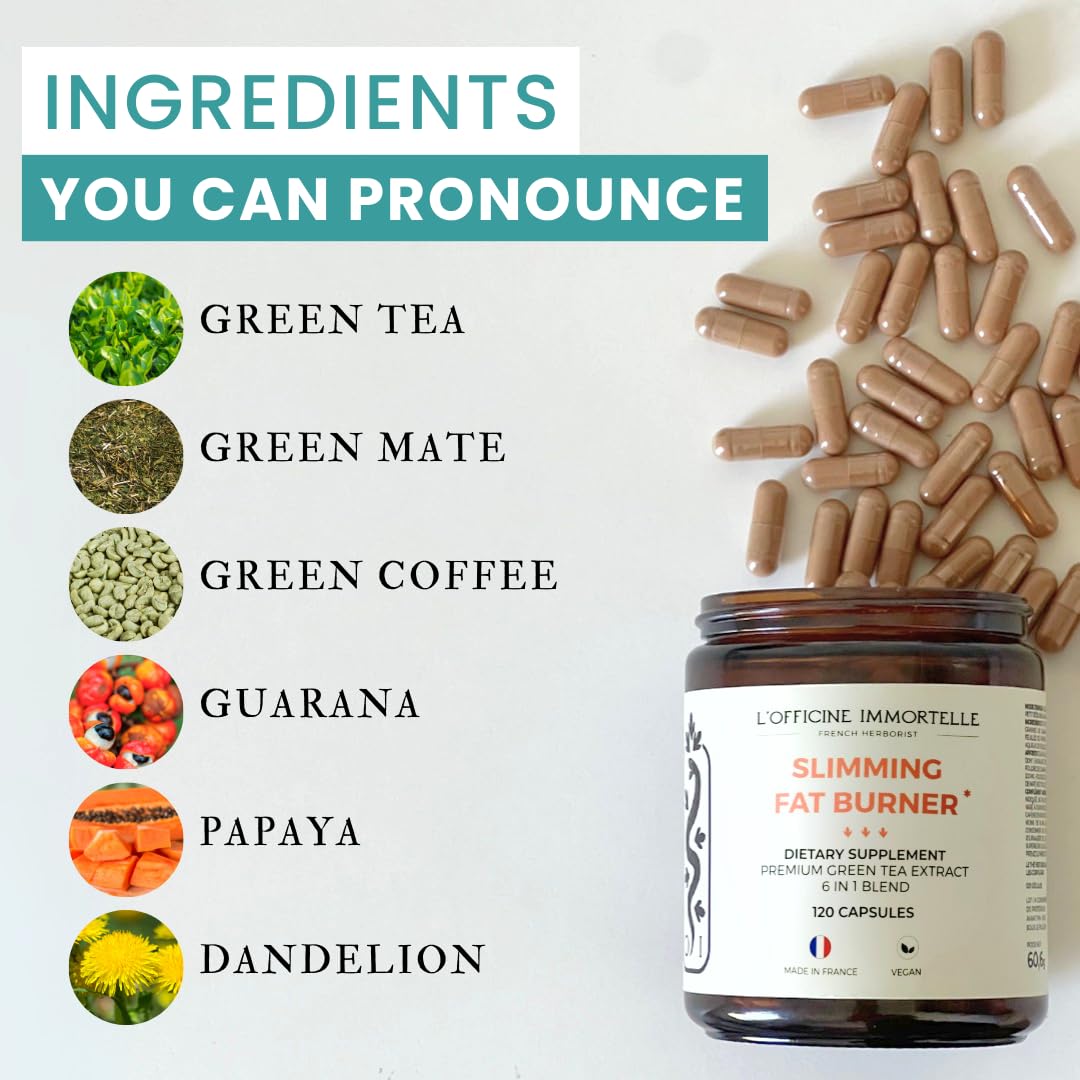 Slimming Vitamins | Fat Burner | Supports Weight Loss | Eliminates Toxins | Green Coffee | Green Tea | Made in France (1)