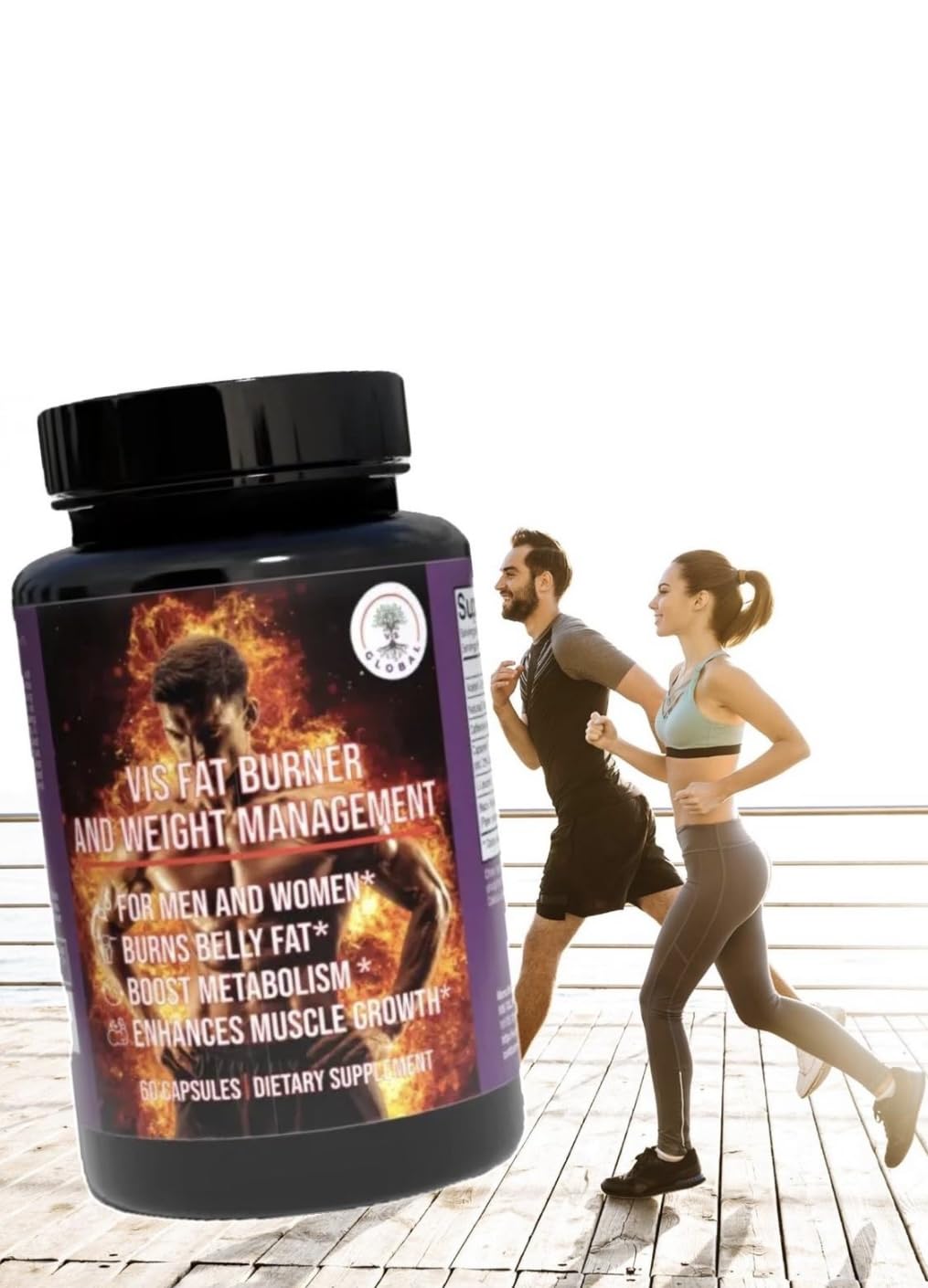 Vis Fat Burner Weight Loss Supplement - Weight Management Fat Burner for Men & Women - Boosts Metabolism, Burns Belly Fat Burner for Women, Enhances Muscle Growth- 60 Capsules