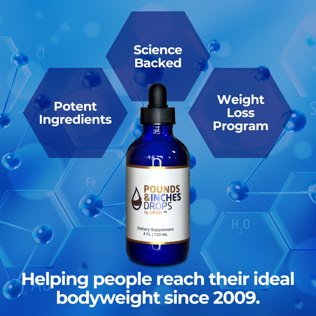 Dirobi Pounds and Inches Weight-Loss Drops, Liquid Weight-Loss Supplement for Women and Men, Diet-Pill Alternative with Delicious Blueberry Flavor…