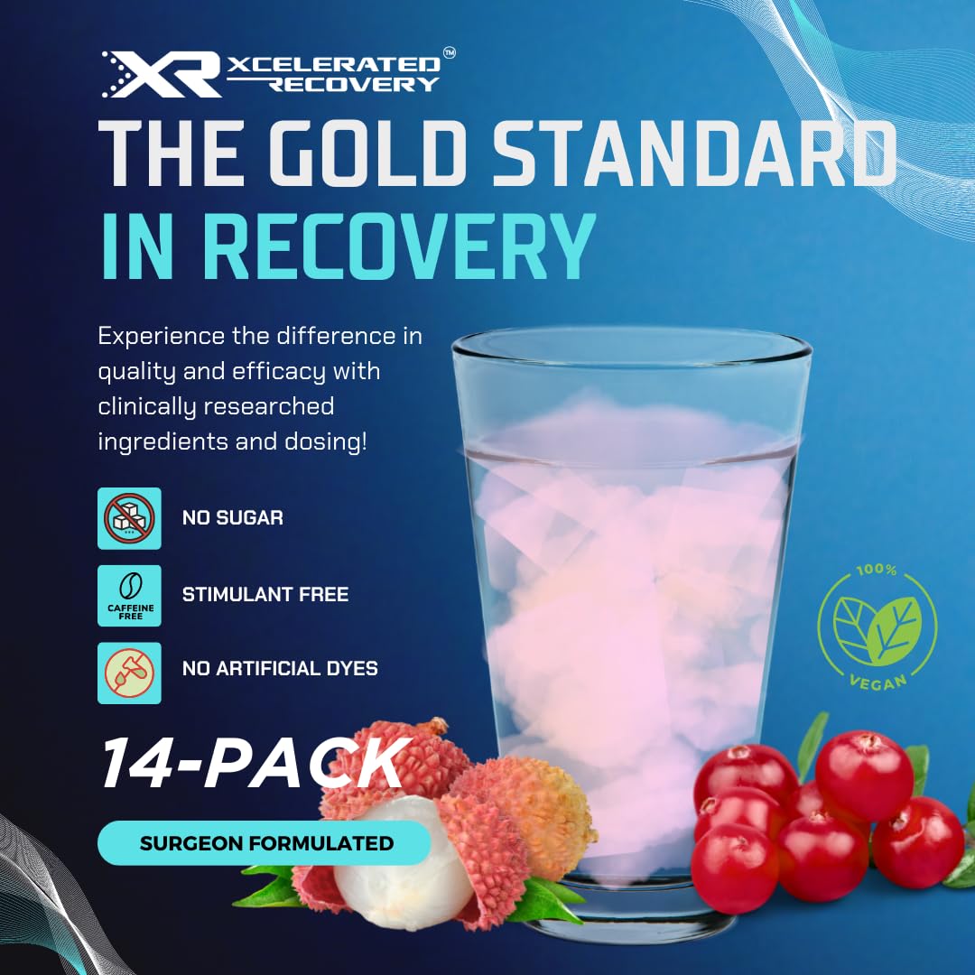 XR™ Therapeutic Musculoskeletal Recovery Supplement 14-Pack | Injury & Surgery Recovery | Amino Acids, HMB, Creatine, AAKG | Cranberry Lychee Flavor Powder Drink Mix | NSF Certified for Sport