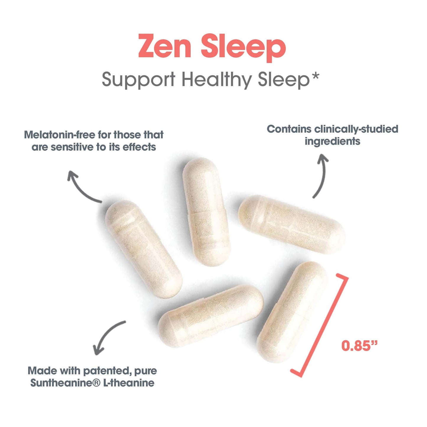 Allergy Research Group Zen Sleep Supplement - Supports Normal Healthy Sleep, P5P, 5-HTP, GABA, L-Theanine, Nervous System Balance, Hypoallergenic, Vegetarian Capsules - 60 Count