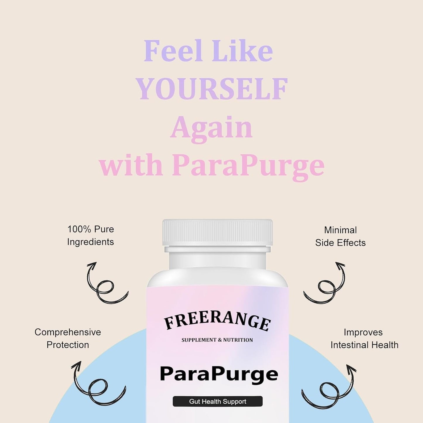ParaPurge Gut Cleanse - Gut and Colon Support Supplement, ParaPurge Capsule Help Gut Cleanse&Colon Cleanse for Women & Men, Non-GMO Formula, 60 Capsules (1 Bottles)