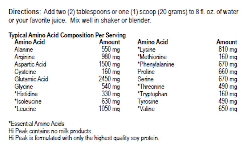 Dialyvite - Hi-Peak Instant Soy Protein Mix - 260 Grams