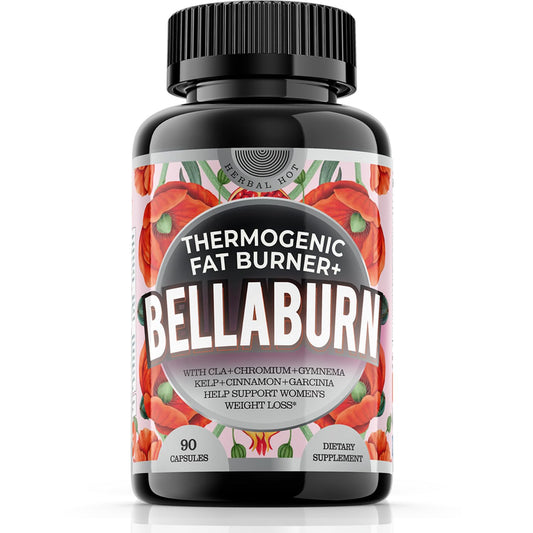 Bellaburn - Thermogenic Fat Burner w. CLA, Weight Loss Pills for Women, Garcinia, Gymnema, Chromium, Cinnamon, Flat Tummy, Belly, Waist Trimmer, Bloating, Diet Pills, Appetite Suppressant, 90cps USA