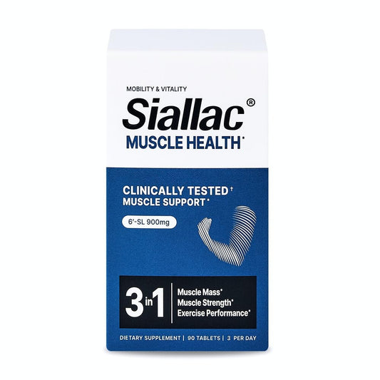 SIALLAC Muscle Health - Enhance Muscle Mass & Strength, Fast Workout Recovery, Reduce Fatigue & Boost Exercise Performance, 6-Sialyllactose (6-SL), 900mg, 90 Tablets