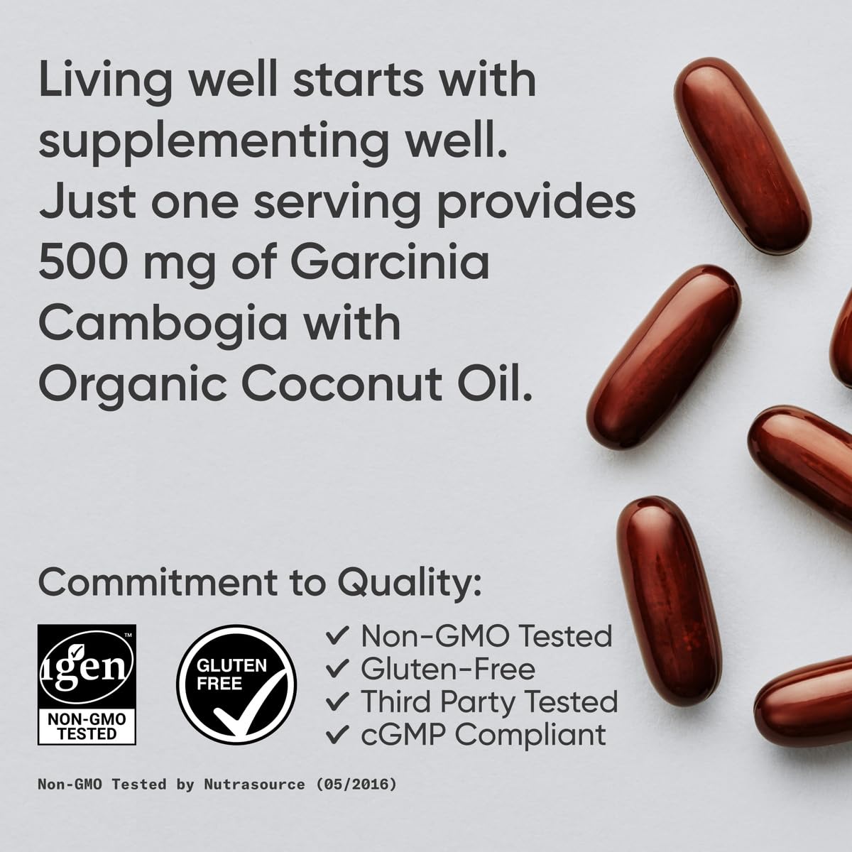 Sports Research Garcinia Cambogia Extract (60% HCA) with Extra Virgin Organic Coconut Oil | Non-GMO, Soy & Gluten Free (180 Liquid Softgels)
