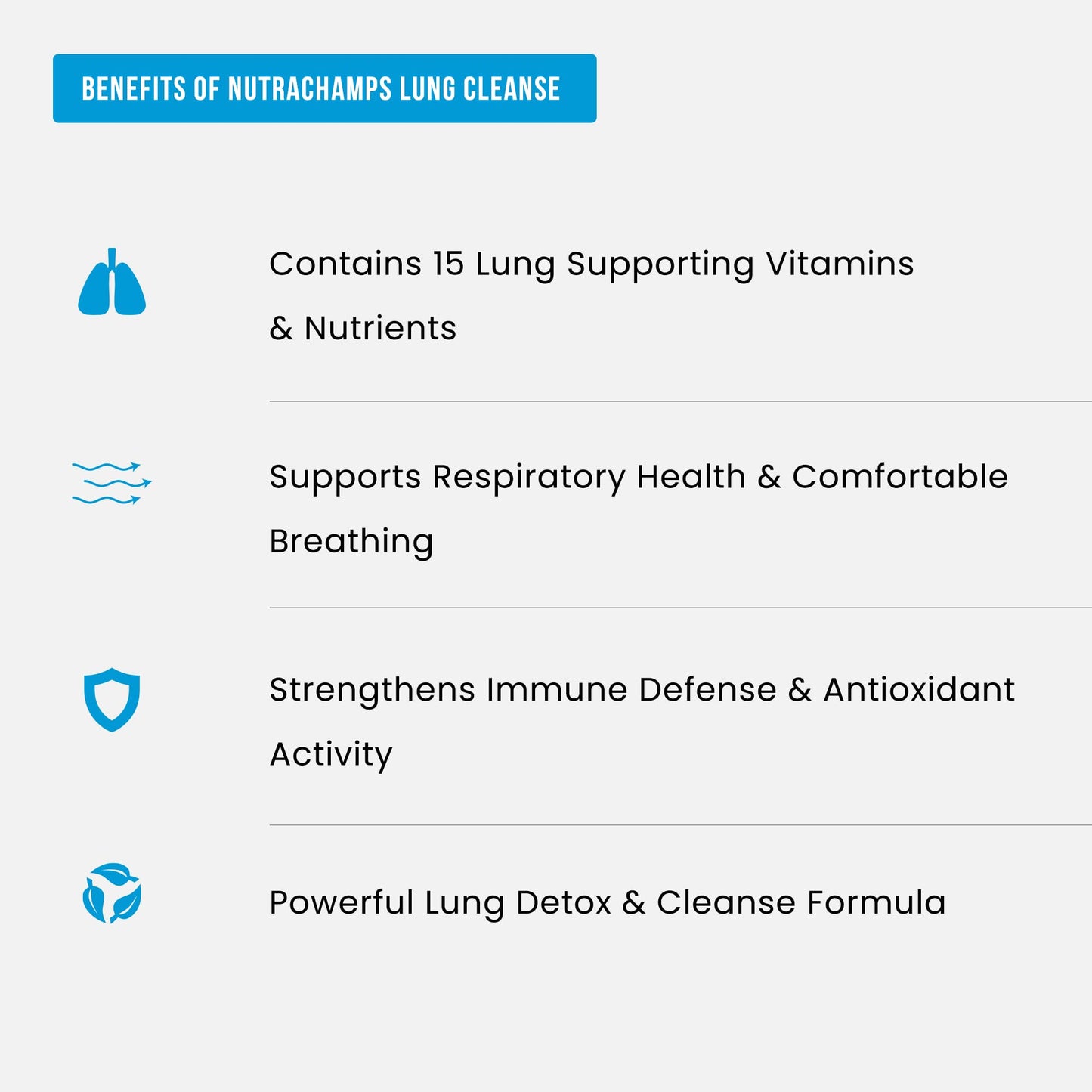 NutraChamps Lung Detox & Cleanse, Mullein Leaf Capsules, 15-in-1 Lung Health Formula for Respiratory, 10:1 Mullein Leaf Extract (3000mg Equivalent), Vegan Lung Support Supplement