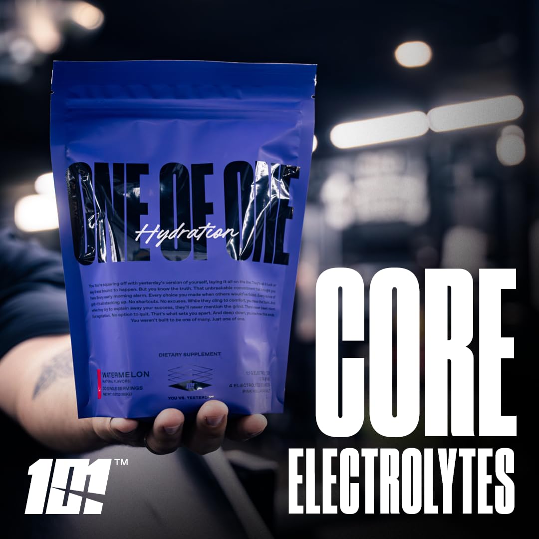 ONE of ONE Hydration Electrolyte Powder - Fast-Acting Hydration with Science-Backed Electrolytes, Essential Minerals & Vitamins - Zero Sugar, Vegan, Gluten-Free - Watermelon Flavor, 30 Servings