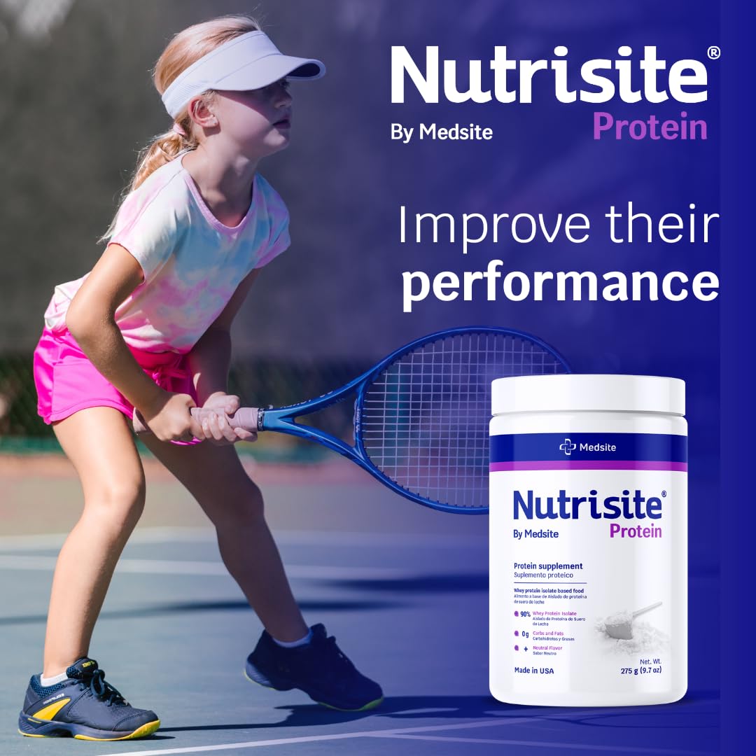 Nutrisite Nutrition Whey Isolate Protein Powder for Special Medical Purposes - Wound Healing Support, Bariatric and Surgery Recovery - Carb, Gluten and Sacarose Free, Unflavored Protein (9.7 Oz)