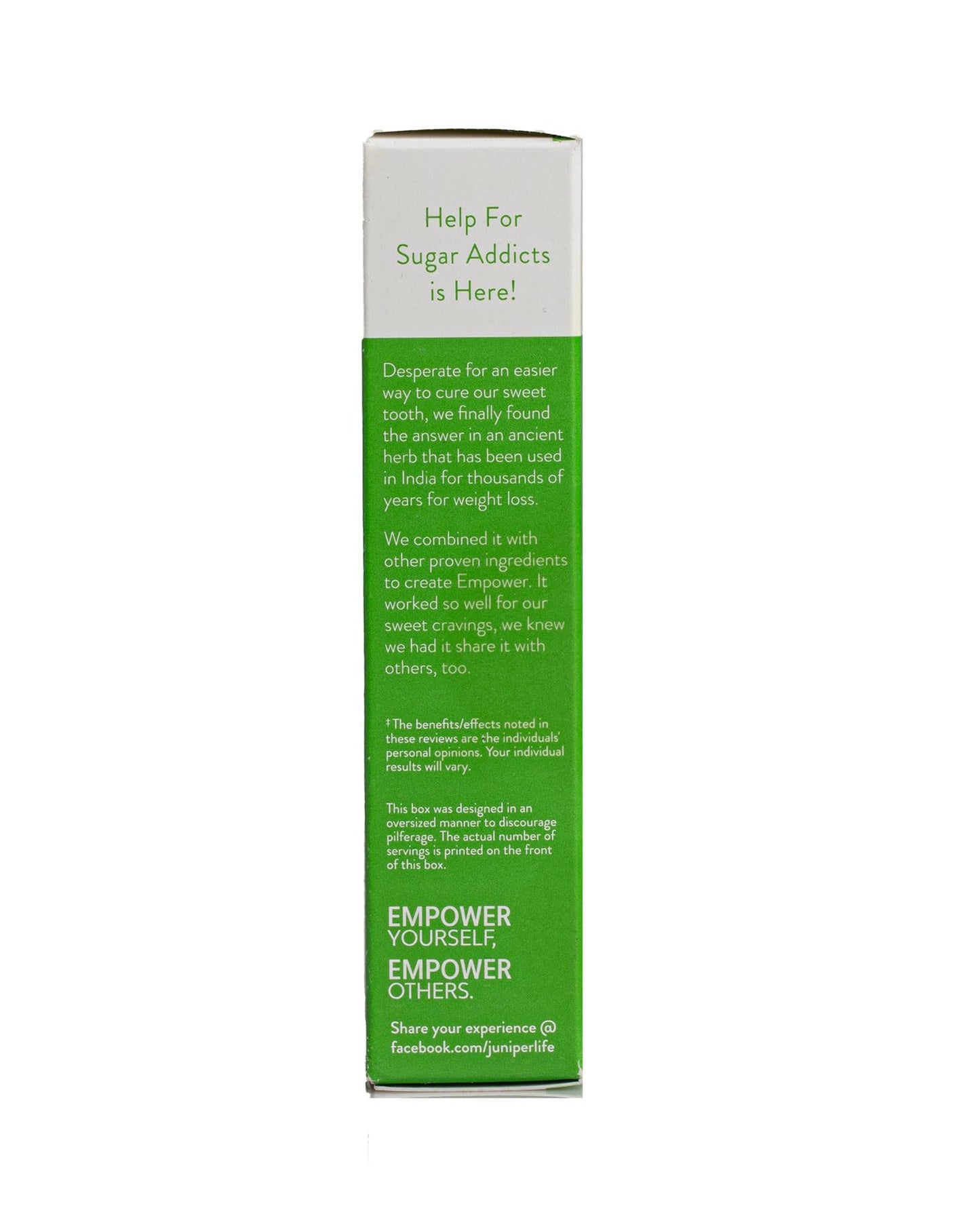 JuniperLIfe Empower - Instant Willpower™ for Sugar Cravings Appetite, Suppressant of Sugar Taste | Sugar Blocker w/Gymnema Sylvestre, 5HTP, Biotin, Chromium Picolinate | Supports Keto