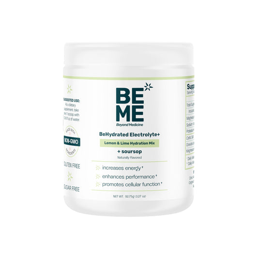BeHydrated Soursop Electrolyte+ Mix | Hydration & Recovery Support with Magnesium, Potassium & Celtic Salt | Sugar Free with Soursop Leaf Powder | Lemon & Lime Flavor