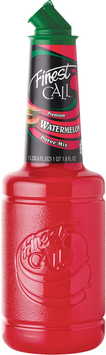 Finest Call Premium Watermelon Fruit Puree Drink Mix 1 Liter Bottle 338 Fl Oz Individually Boxed