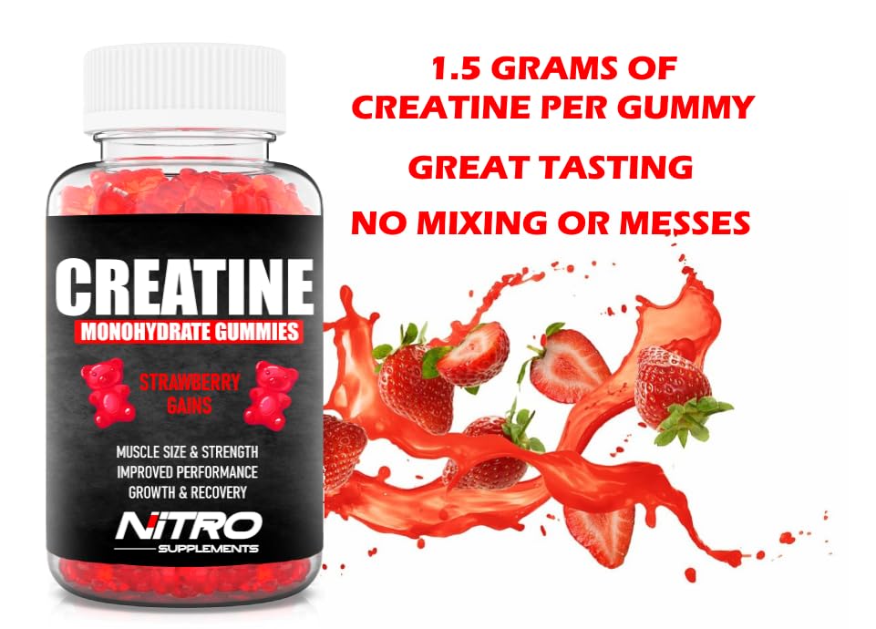 Nitro Supplements - Creatine Monohydrate Gummies (60ct) 30 Servings