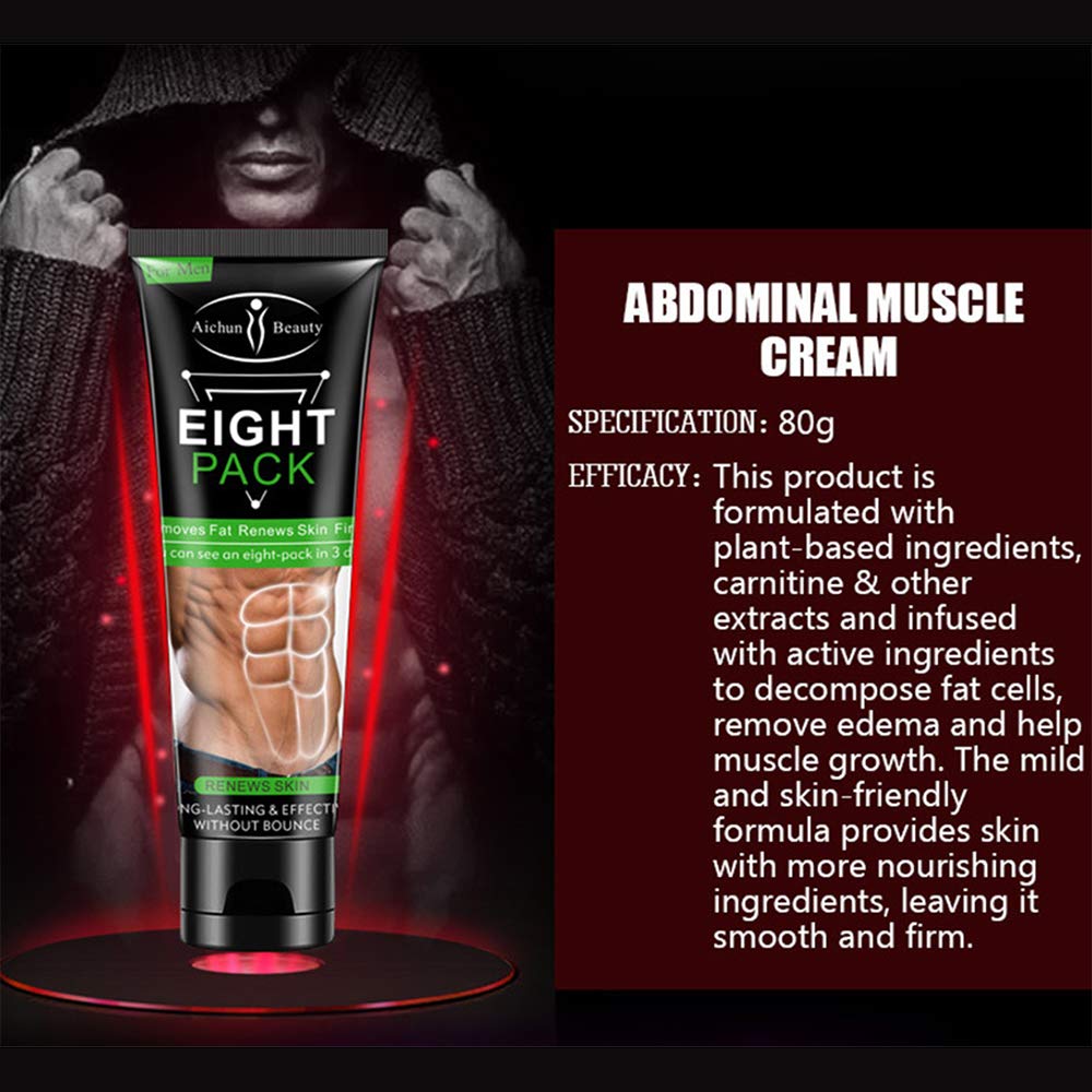 AICHUN BEAUTY Eight Pack For Men Strong Waist Manly Torso Smooth Lines Press Fitness Belly Burning Muscle Fat Remove Renews Skin Weight Loss Slimming Cream 80g