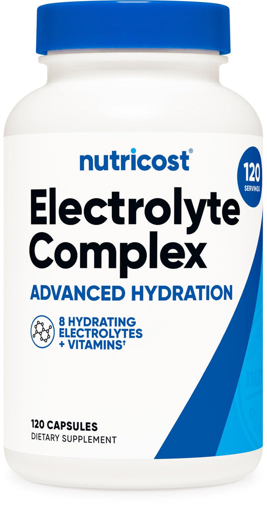 Nutricost Electrolyte Complex Advanced Hydration (120 Capsules) - 8 Hydrating Electrolytes & Vitamins, Gluten Free, Non-GMO, Vegetarian