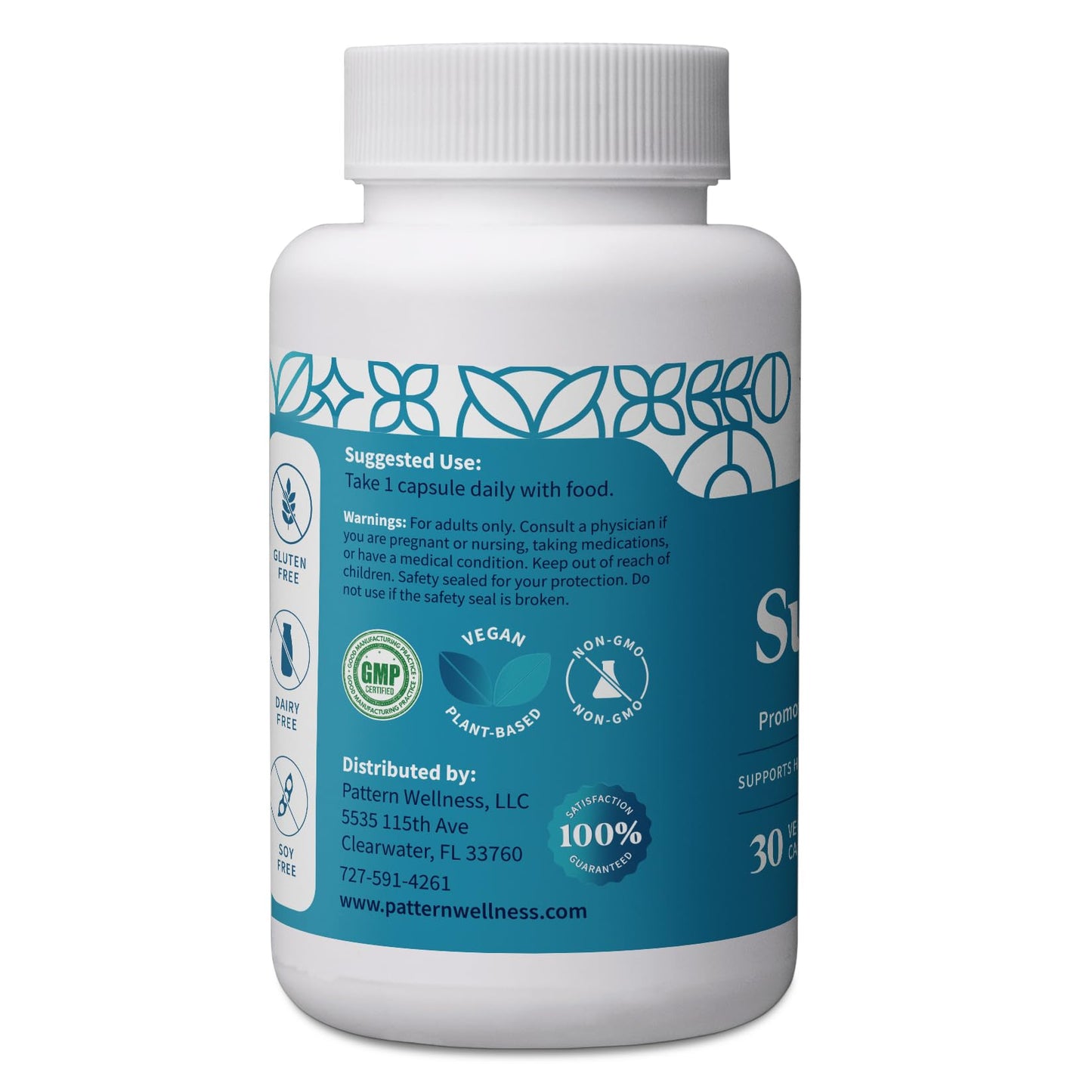Pattern Wellness Gut Support Microbiome Complete Supplement - Gut Repair & Digestive Support - Whole Body Vegan Health - 3rd Party Lab Tested - 30 Non-GMO Capsules