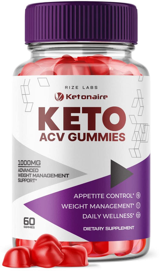rize labs - Ketonaire Keto ACV Gummies for Advanced Weight Loss with Apple Cider Vinegar Supplement Helps in Reducing Belly Fat, Provides Extra Strength (60 Gummies)