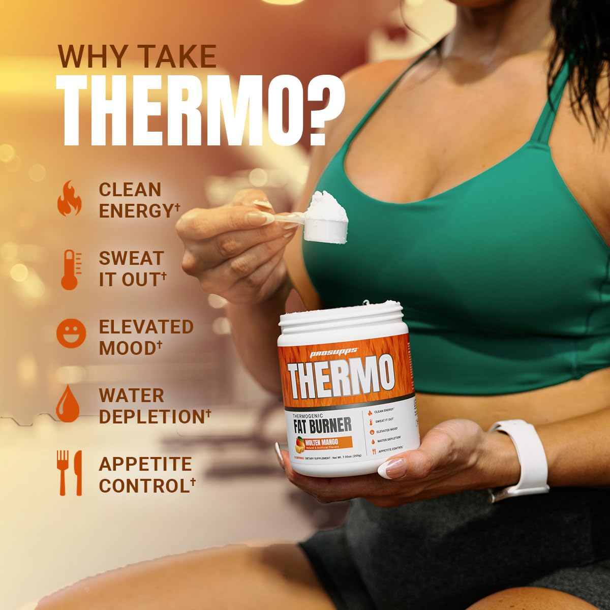 PROSUPPS Thermo Fat Burning Thermogenic Powder - Weight Management and Pre Workout - Energy, Mood, Appetite Control (Molten Mango)