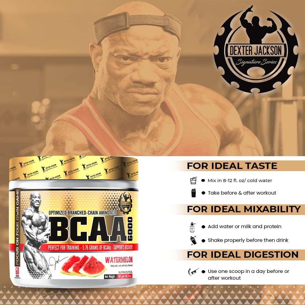 DEXTER JACKSON Gold Series BCAA 6000 | 463g (60 Serving, Watermelon)