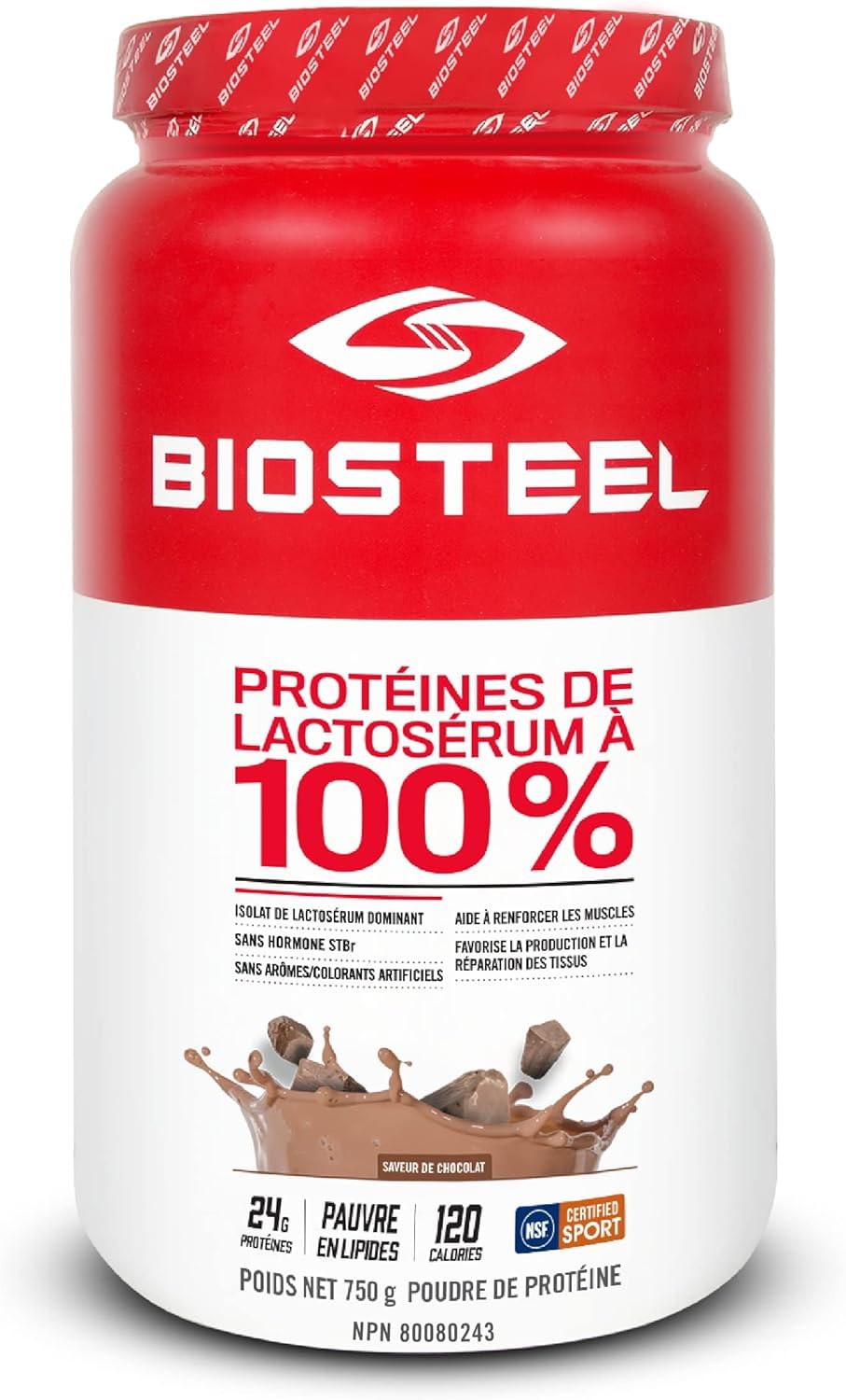 BioSteel Sports 100% Whey Protein Powder Supplement, rBGH Hormone Free & Non-GMO Post Workout Formula, Chocolate, 25 Servings, 25.5 Ounces